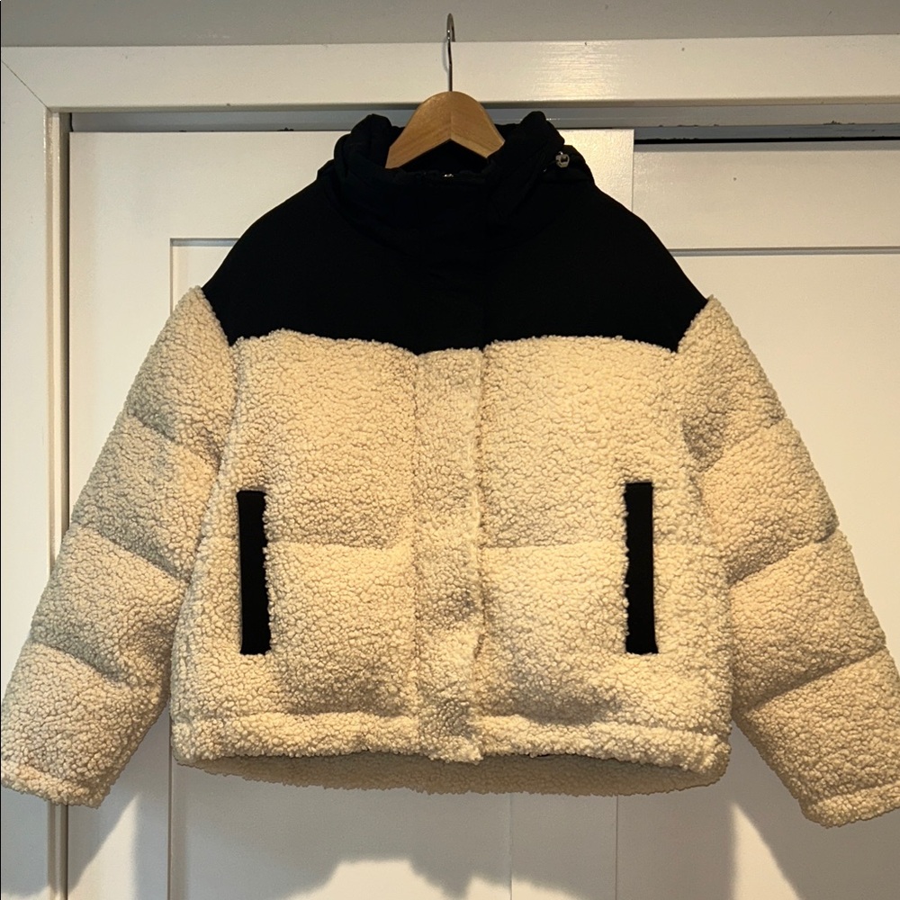 Maje Cropped Boucle Puffer